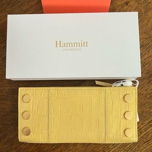 Hammitt 110 North Wallet Leather Sunstruck Yellow Crocco NWT